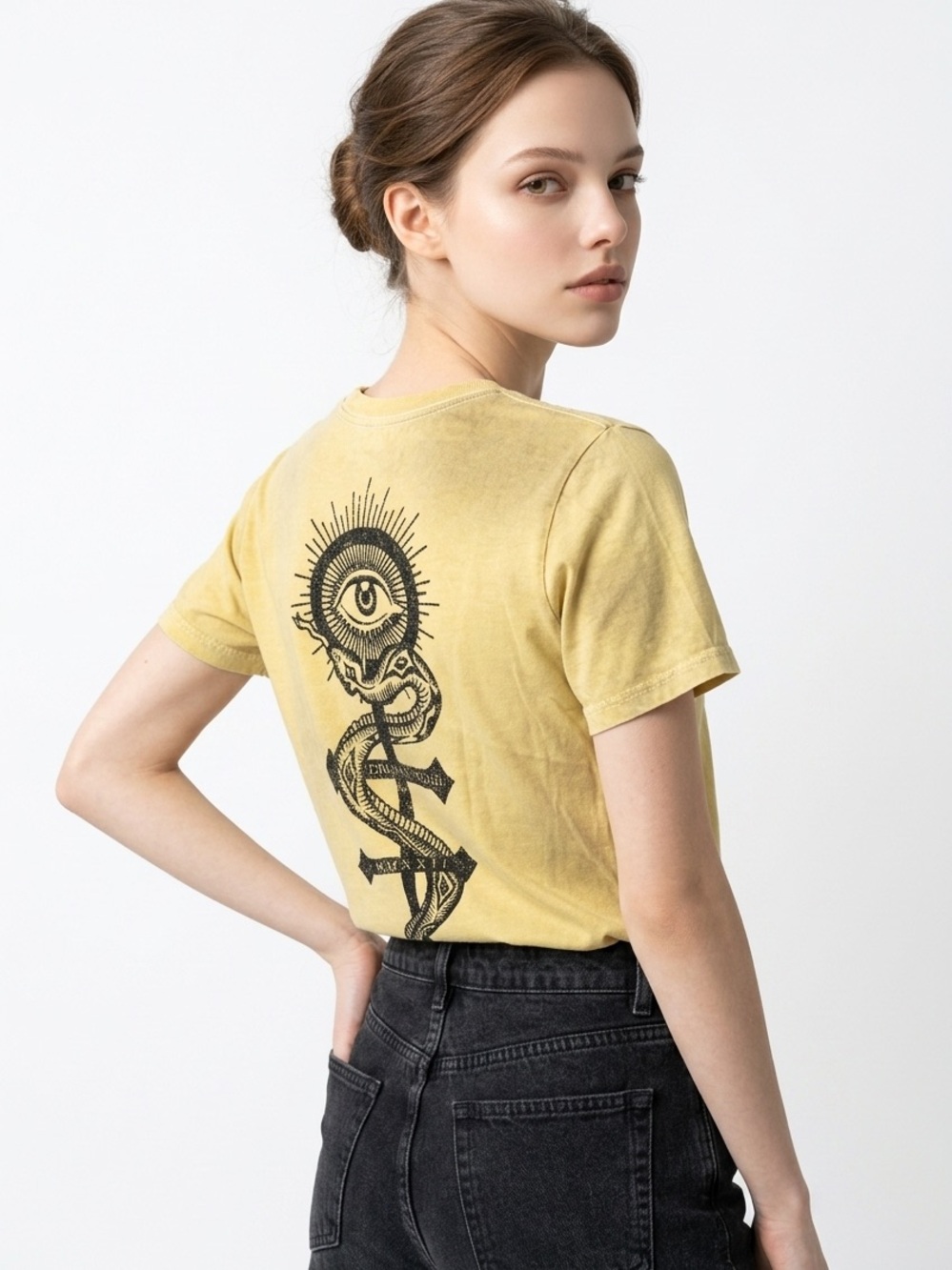 GRETA VAN FLEET | Yellow Airbrush Look Dreams in Gold Tour Tee Unisex Size S